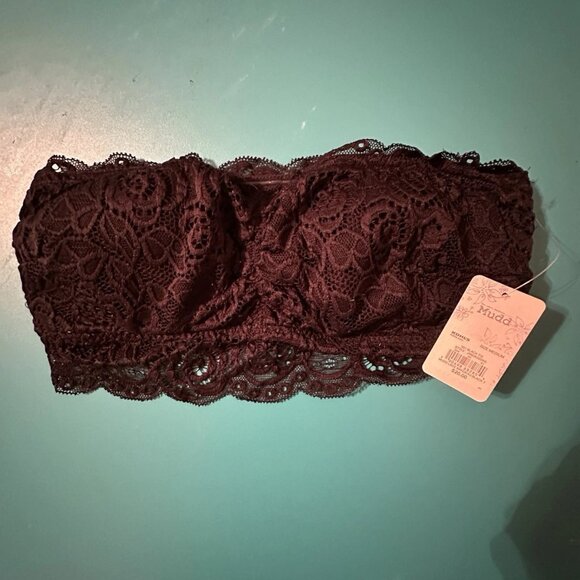 Mudd Lace Floral Bandeau Strapless Bra - Black Tie (SIZE medium) - Picture 1 of 5